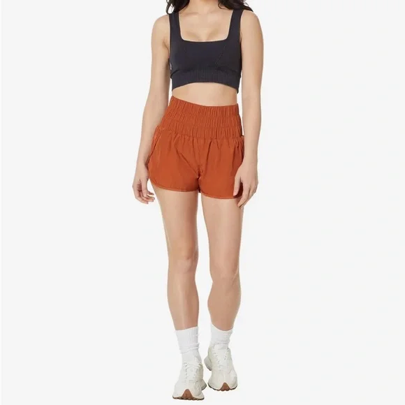 NEW Free People Movement Way Home Shorts color rust - Picture 1 of 5